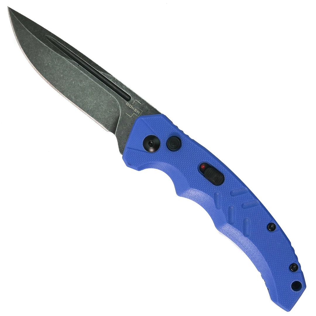Boker Plus Exclusive Blue Intention II Auto Knife, Dark Stonewash Blade Boker Plus Exclusive Blue Intention II Auto Knife, Dark Stonewash Blade -Knives Shop 01bo487so 2 31580.1656340872