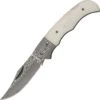 Magnum 01MB180DAM Damascus Blade Lockback Folding Pocket Knife With Smooth Ivory Bone Handle -Knives Shop 137942 137971