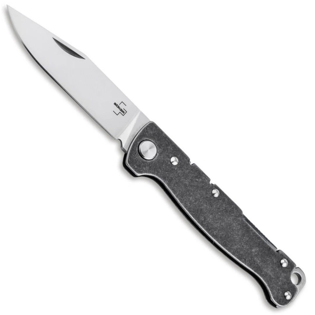 Boker Plus Atlas Backlock Knife, Satin Clip Point Blade Boker Plus Atlas Backlock Knife, Satin Clip Point Blade -Knives Shop BO01bo866 95237.1677083014