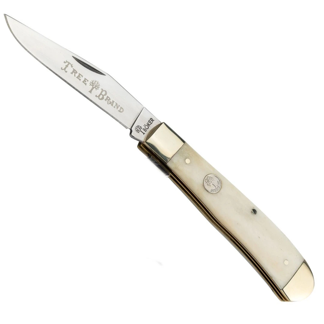Boker Traditional Series 2.0 Smooth White Bone Trapper Knife, D2 Satin Blades Boker Traditional Series 2.0 Smooth White Bone Trapper Knife, D2 Satin Blades -Knives Shop BO110826 09289.1677076473