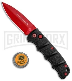Boker Kalashnikov Black Widow Automatic Knife - D2 Dagger Red Plain -Knives Shop Boker Black Widow Kalashnikov Dagger Auto Red 01KALS44NSOI BHQ 92706 jr bottlecap update large