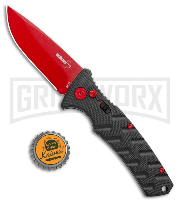 Boker Plus Black Widow Strike Automatic Knife - Drop Point Red Boker Plus Black Widow Strike Automatic Knife - Drop Point Red -Knives Shop Boker Black Widow Strike Drop DP Black Red 01BO434NSOI BHQ 97030 jr bottlecap large