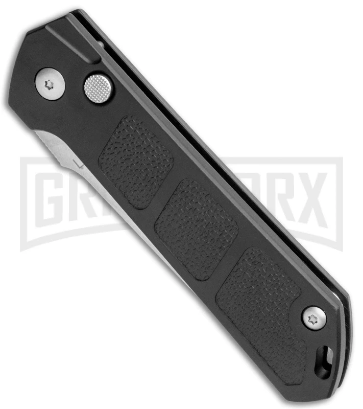 Boker Kihon Black Automatic Knife - Stonewash Plain Boker Kihon Black Automatic Knife - Stonewash Plain -Knives Shop Boker Burnley Kihon DP Auto SW BHQ 101389 jr spine large