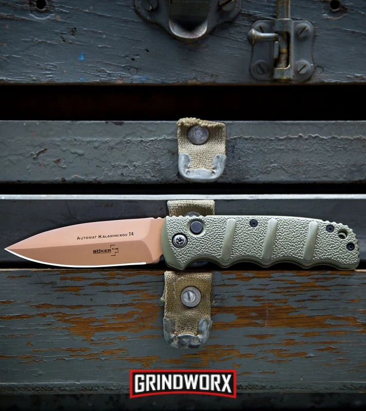 Boker Kalashnikov Desert Warrior Dagger Automatic Knife - Copper Plain Boker Kalashnikov Desert Warrior Dagger Automatic Knife - Copper Plain -Knives Shop Boker Desert Warrior Kalashnikov Dagger Automatic Knife OD Green Copper BHQ30436 kp tool box 2 web large
