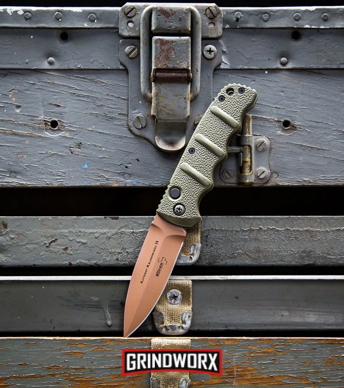 Boker Kalashnikov Desert Warrior Dagger Automatic Knife - Copper Plain Boker Kalashnikov Desert Warrior Dagger Automatic Knife - Copper Plain -Knives Shop Boker Desert Warrior Kalashnikov Dagger Automatic Knife OD Green Copper BHQ30436 kp tool box 3 web large