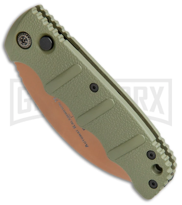 Boker Kalashnikov Desert Warrior Hawkbill Automatic Knife - Copper Plain Boker Kalashnikov Desert Warrior Hawkbill Automatic Knife - Copper Plain -Knives Shop Boker Desert Warrior Kalashnikov Hawkbill Auto OD Green Copper 01KALS69NSOI BHQ 103273 jr spine large