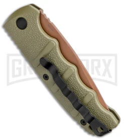 Boker Kalashnikov Desert Warrior Tanto Automatic Knife - Copper Plain -Knives Shop Boker Desert Warrior Kalashnikov Tanto Auto OD Green D2 Copper BHQ 96967 jr side large