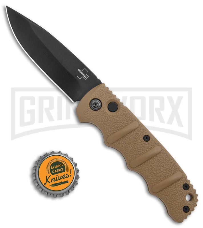 Boker Kalashnikov Coyote Brown Automatic Knife - Drop Point Black Plain Boker Kalashnikov Coyote Brown Automatic Knife - Drop Point Black Plain -Knives Shop Boker Kalashnikov Auto Coyote D2 Black BHQ 144762 jr bottlecap large