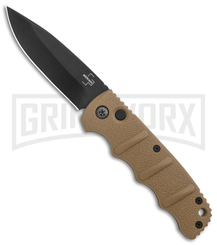 Boker Kalashnikov Coyote Brown Automatic Knife - Drop Point Black Plain Boker Kalashnikov Coyote Brown Automatic Knife - Drop Point Black Plain -Knives Shop Boker Kalashnikov Auto Coyote D2 Black BHQ 144762 jr large