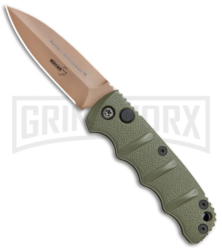 Boker Desert Warrior Mini Kalashnikov OD Green Automatic Knife - Copper Plain Boker Desert Warrior Mini Kalashnikov OD Green Automatic Knife - Copper Plain -Knives Shop Boker Kalashnikov Automat 74 AUSB OD Green jr 1 large