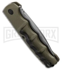 Boker Kalashnikov OD Green Automatic Knife - SW Plain -Knives Shop Boker Kalashnikov Automatic Knife OD Green 3.25 XHP Satin BHQ 92085 LS Side large