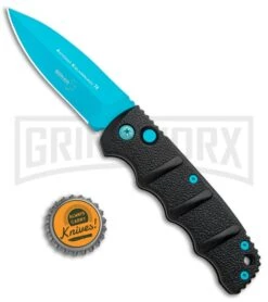 Boker Kalashnikov Automatic Knife - D2 Dagger Electric Blue Plain 5 Boker Kalashnikov Automatic Knife - D2 Dagger Electric Blue Plain -Knives Shop Boker Kalashnikov Black Widow Blue jr bottlecap large