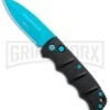 Boker Kalashnikov Automatic Knife - D2 Dagger Electric Blue Plain -Knives Shop Boker Kalashnikov Black Widow Blue jr large