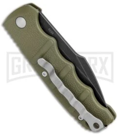 Boker Kalashnikov OD Green Automatic Knife - D2 Harpoon Smokewash Plain -Knives Shop Boker Kalashnikov Harpoon Auto OD Green Smokewash 01KALS123NSOI BHQ 132735 jr side large