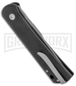 Boker Lundquist Alluvial Black Aluminum Automatic Knife - Bead Blast Plain -Knives Shop Boker Lundquist Alluvial Auto Black Aluminum BB BHQ 125067 jr side large