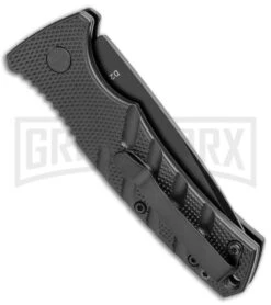 Boker Mini Strike Automatic Knife Black - Drop Point Black Plain 4 Boker Mini Strike Automatic Knife Black - Drop Point Black Plain -Knives Shop Boker Mini Strike Auto Black Black 01BO436NSOI BHQ 99629 jr side large