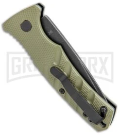 Boker Mini Strike Automatic Knife OD Green - Drop Point Black SW Plain 4 Boker Mini Strike Automatic Knife OD Green - Drop Point Black SW Plain -Knives Shop Boker Mini Strike Auto OD Green Smokewash 01BO437NSOI BHQ 99630 jr side large
