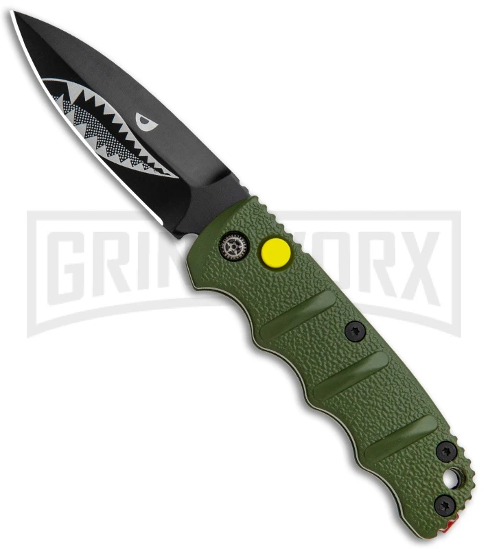 Boker Mini Kalashnikov Warhawk Automatic Knife Green - D2 Black Plain Boker Mini Kalashnikov Warhawk Automatic Knife Green - D2 Black Plain -Knives Shop Boker Mini Warhawk Kalashnikov Auto Dagger Green Black BHQ 113923 jr large