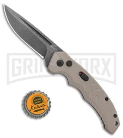 Boker Plus Intention II Automatic Folding Knife Coyote Tan - Black SW Drop Point -Knives Shop Boker Plus Intention Coyote Auto SW 01B0483 BHQ 115755 jr bottlecap large