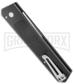 Boker Plus Kwaiken Grip Automatic Knife - D2 Satin Plain 4 Boker Plus Kwaiken Grip Automatic Knife - D2 Satin Plain -Knives Shop Boker Plus Kwaiken Grip Auto Black Aluminum Satin BHQ 175284 jr side large