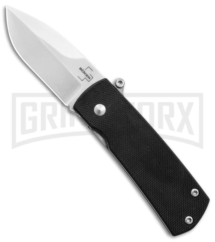 Boker Plus Shamsher Black Automatic Liner Lock Knife - Satin Plain Boker Plus Shamsher Black Automatic Liner Lock Knife - Satin Plain -Knives Shop Boker Plus Shamsher Auto LL Black G 10 Satin BHQ 139170 jr 2 large
