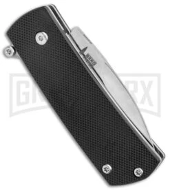 Boker Plus Shamsher Black Automatic Liner Lock Knife - Satin Plain 4 Boker Plus Shamsher Black Automatic Liner Lock Knife - Satin Plain -Knives Shop Boker Plus Shamsher Auto LL Black G 10 Satin BHQ 139170 jr side 2 large