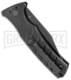 Boker Plus Strike Black Automatic Knife - Black Plain -Knives Shop Boker Plus Strike Bowie Auto Black Black BHQ 125300 jr side large