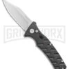 Boker Plus Strike Automatic Knife - Bowie Stonewash Plain -Knives Shop Boker Plus Strike Bowie Auto Black SW 01BO429NSOI BHQ 97034 jr large