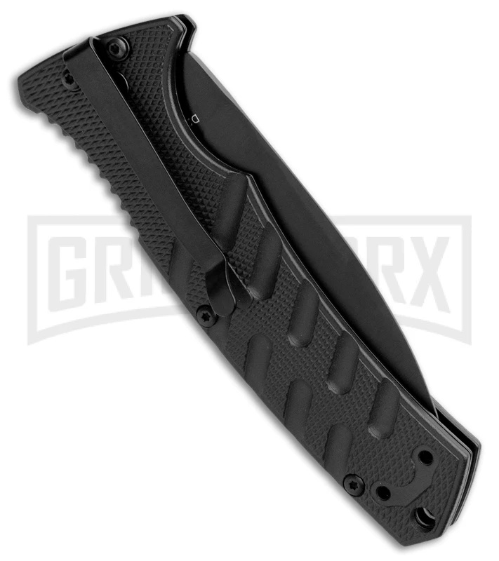 Boker Plus Strike Automatic Knife - Dagger Black Plain Boker Plus Strike Automatic Knife - Dagger Black Plain -Knives Shop Boker Plus Strike Dagger Auto Black Black 01BO428NSOI BHQ 97035 jr side large