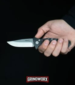 Boker Plus Strike Coyote Brown Automatic Knife - Tanto Black SW Serr -Knives Shop Boker Plus Strike Drop Point Automatic Knife Stonewash 01BO400N BHQ 32040 kp in hand web large