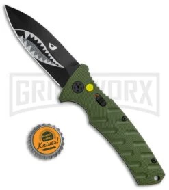 Boker Warhawk Strike Automatic Knife - Dagger -Knives Shop Boker Plus Warhawk Strike Dagger Auto Green Black BHQ 113922 jr bottlecap large