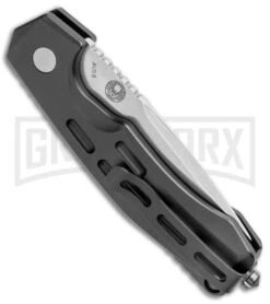 Boker Thunder Storm Automatic Knife Black - Satin Plain -Knives Shop Boker Thunder Storm Auto Black Satin BHQ 110585 jr side large