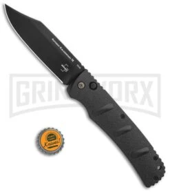 Boker XXL Kalashnikov Automatic Knife - Black Bowie -Knives Shop Boker XXL Kalashnikov Bowie Auto Black BHQ 99623 jr bottlecap large