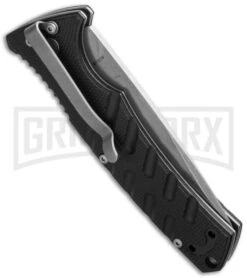 Boker Plus Strike Automatic Knife - Drop Point Stonewash Plain -Knives Shop boker 01bo400n side cm large