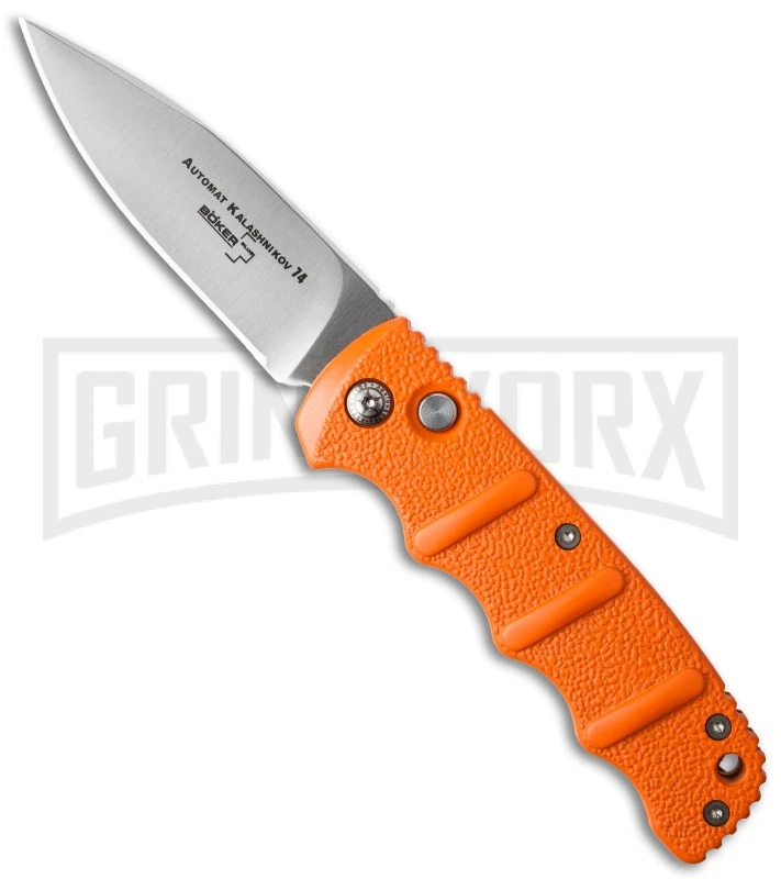 Boker Kalashnikov Orange Automatic Knife - Satin Plain Boker Kalashnikov Orange Automatic Knife - Satin Plain -Knives Shop boker kalashnikov 01kals11n cm large