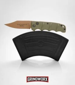 Boker Kalashnikov Desert Warrior Bowie Automatic Knife - Copper Plain -Knives Shop boker kalashnikov desert warrior bowie BHQ 17106 box dl 2 large