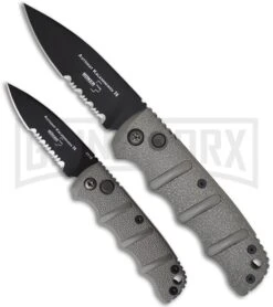Boker Mini Kalashnikov Gray Automatic Knife - Black Serr -Knives Shop boker kalashnikov mini 01kals73b size comparison large