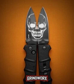 Boker Kalashnikov Skull Black Automatic Knife - Dagger Black Plain -Knives Shop boker kalashnikov skull dagger blk BHQ 48870 dl large
