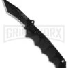 Boker Plus Reality-Based Black Automatic Knife - Tanto Black Serr -Knives Shop boker plus 01bo054 auto tanto large