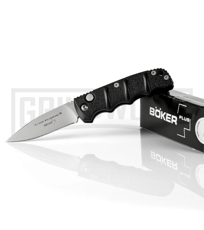 Boker Mini Kalashnikov Black Automatic Knife - Bead Blast Plain Boker Mini Kalashnikov Black Automatic Knife - Bead Blast Plain -Knives Shop boker plus 01kals73 deal of the week large